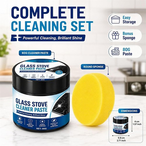 Glass stove cleaner - glass, paste